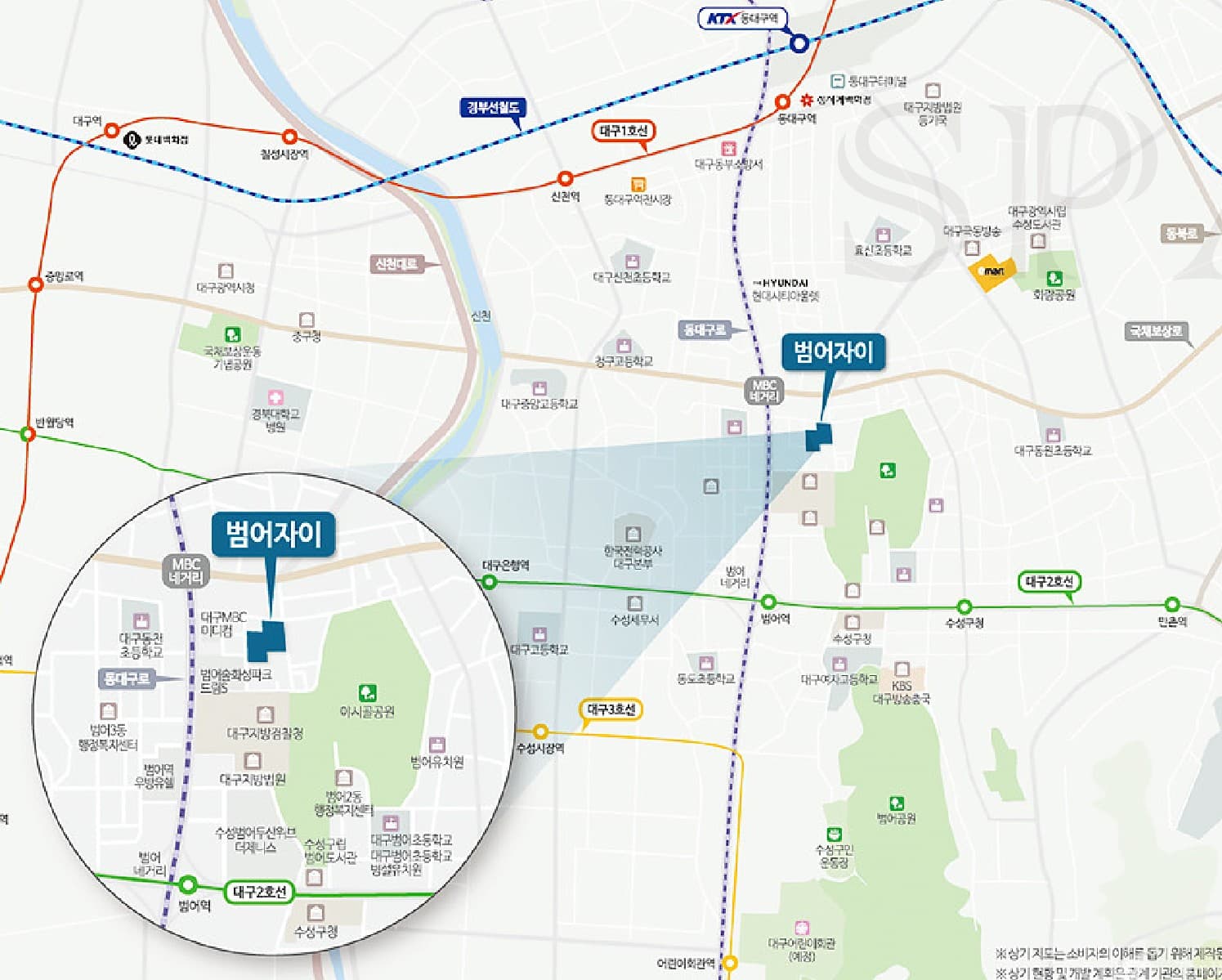 범어자이 위치 약도
